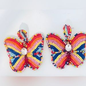 New, Betsey Johnson| Bright Butterfly Earrings, lightweight